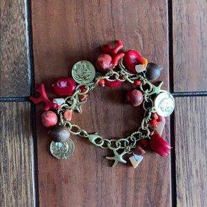 Coral charm bracelet SUMMER